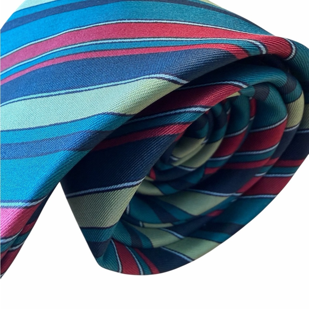 Yves Saint Laurent Vibrant Striped Silk Tie